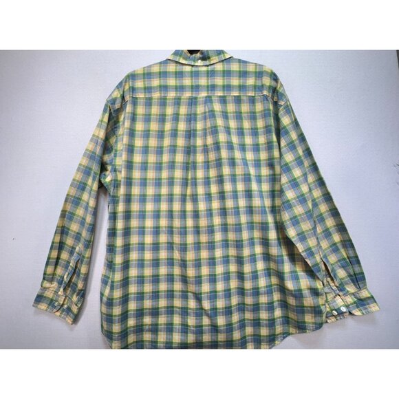 Tommy Hilfiger Mens Plaid Button-Down Shirt Size XL Yellow Green Long Sleeves - Picture 9 of 12